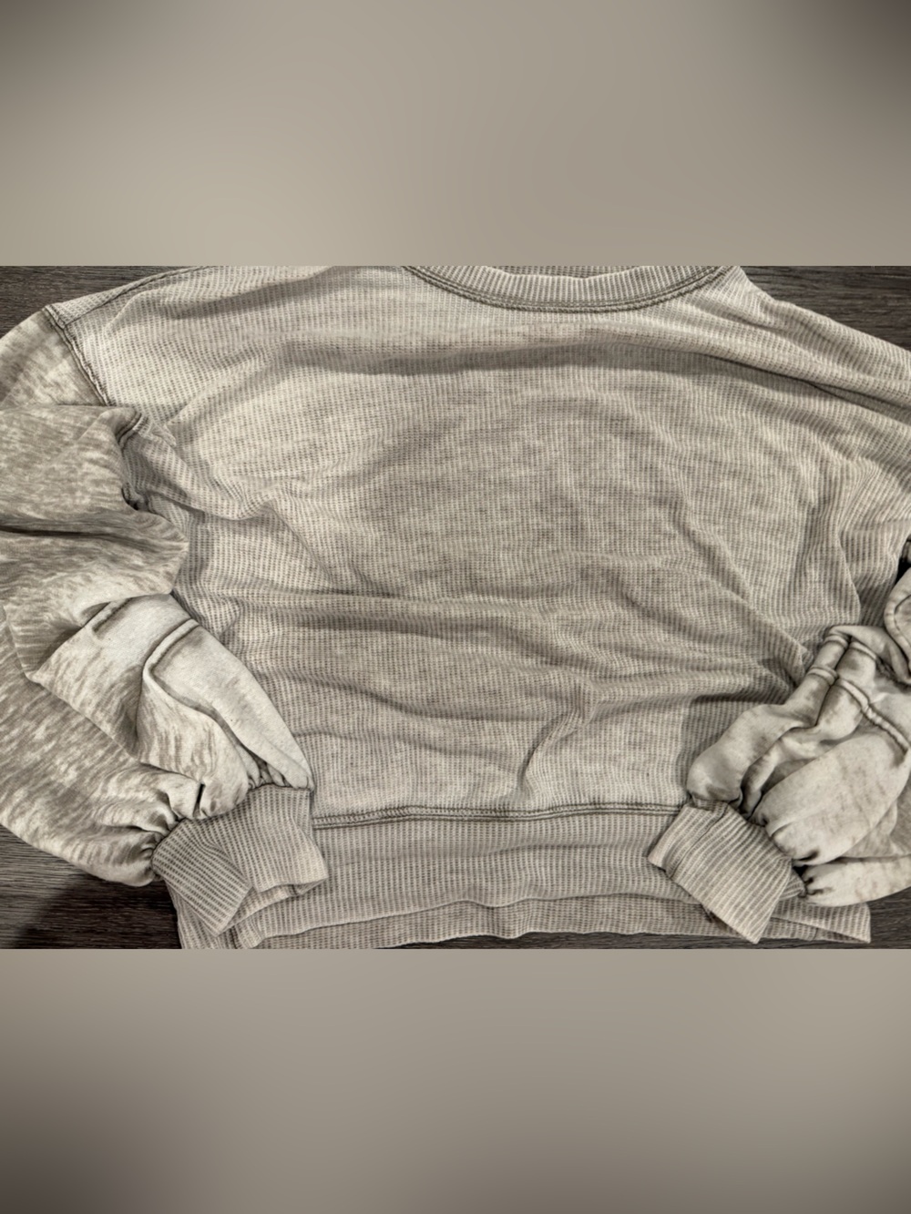 Como Vintage Light Gray Ribbed Crewneck Sweater